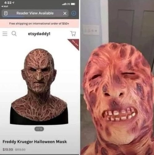 freddy krueger mask pa halloween y envío gratis - meme