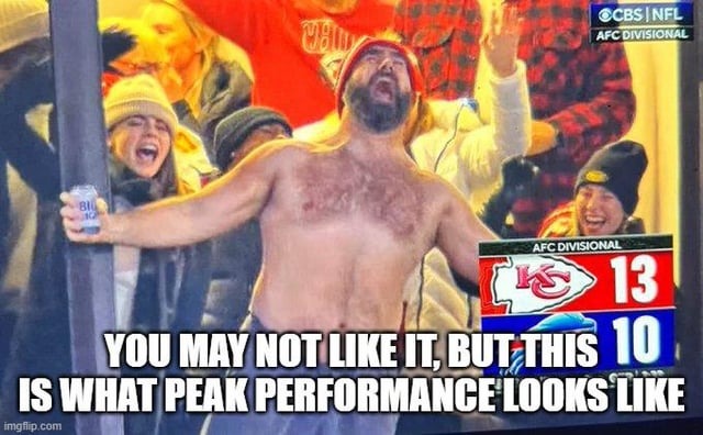 Jason Kelce at Chiefs game meme