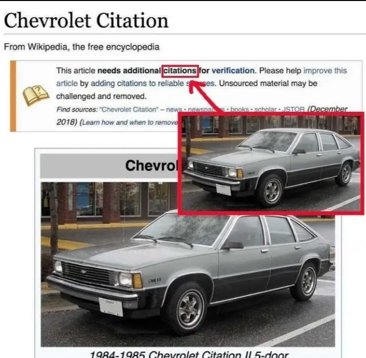 Chevrolet citation - meme