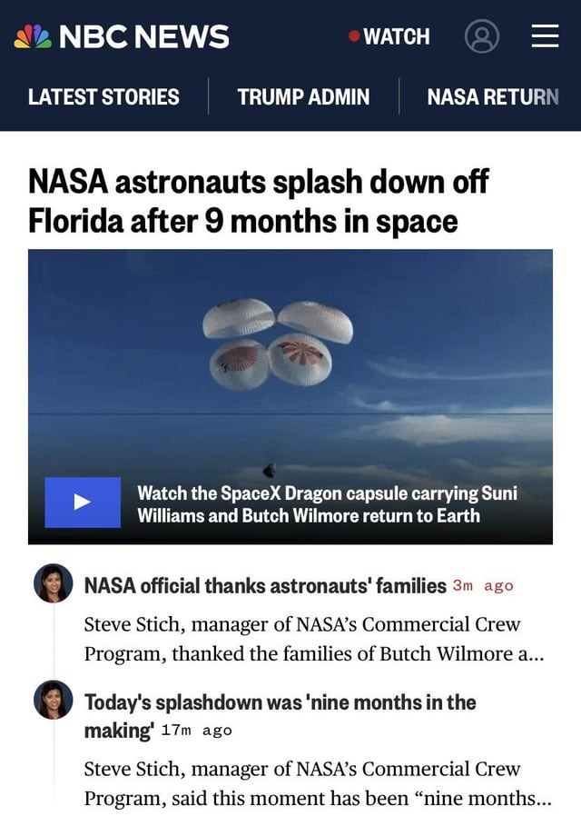Nasa astronauts return Spacex dragon - meme