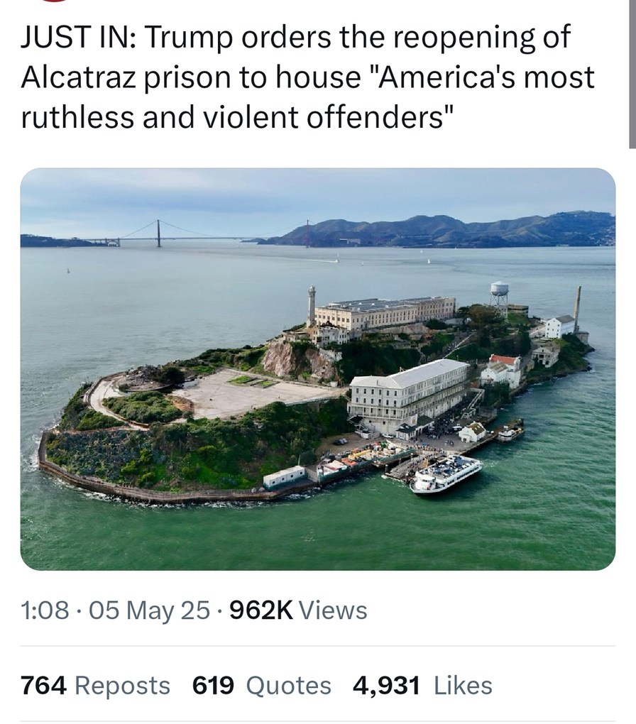 BREAKING: Alcatraz is making a comeback and it's not for tourists - meme