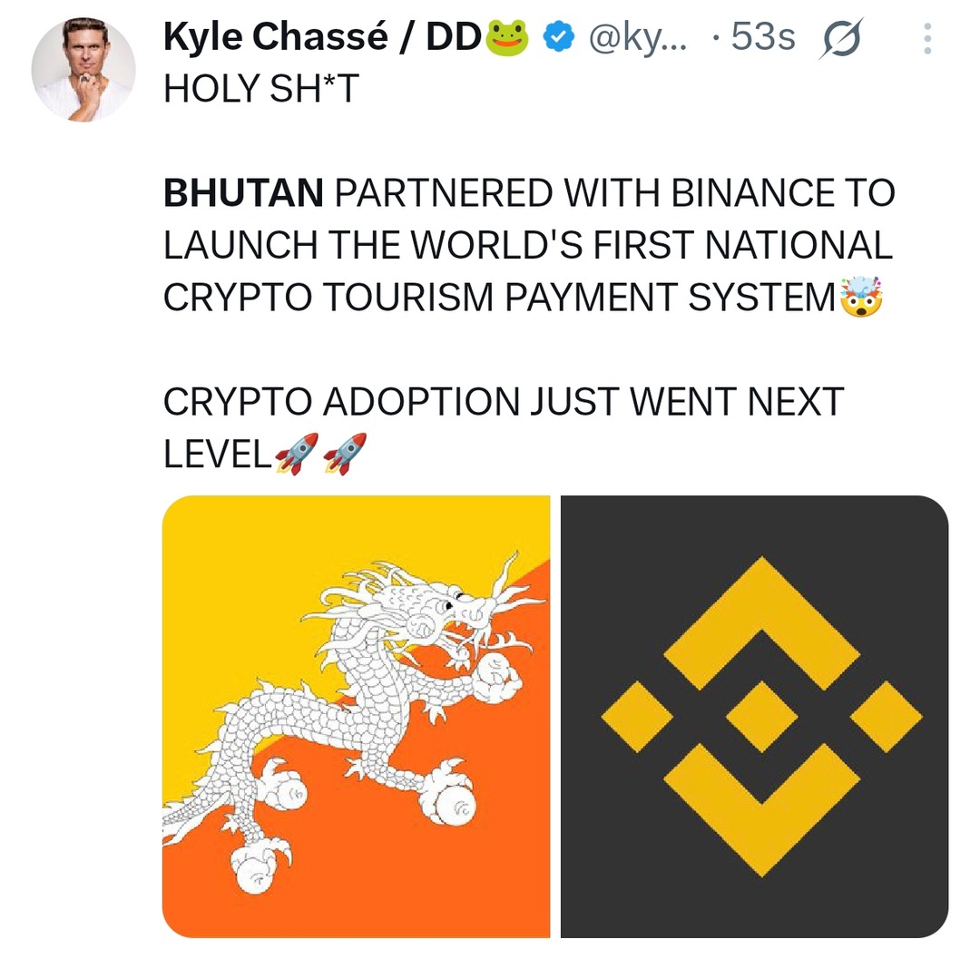 Bhutan x Binance just dropped crypto tourism, flex level maxed - meme