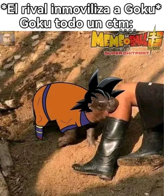 Goku muerde a cada villano - meme