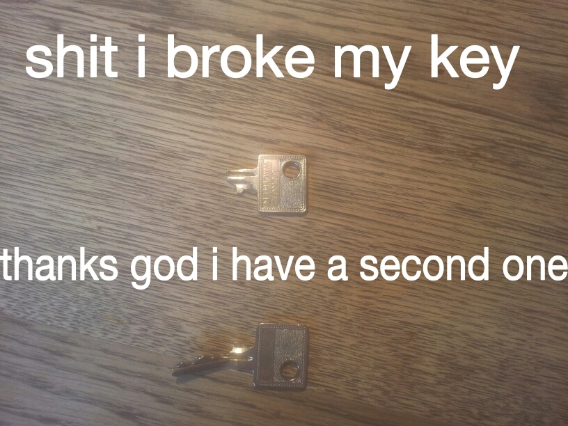two broke keys :( - meme