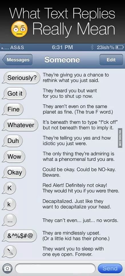 What texts really mean. - meme