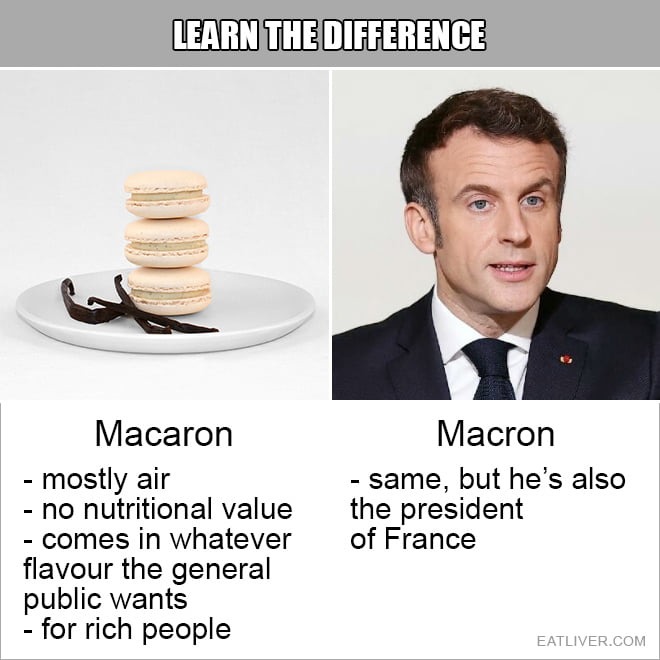 Macaron vs Macron - meme
