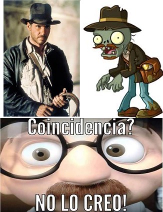 Contexto: El zombie de la ciudad perdida se parece a Indiana Jones - meme