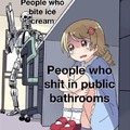 People who bite ice cream
