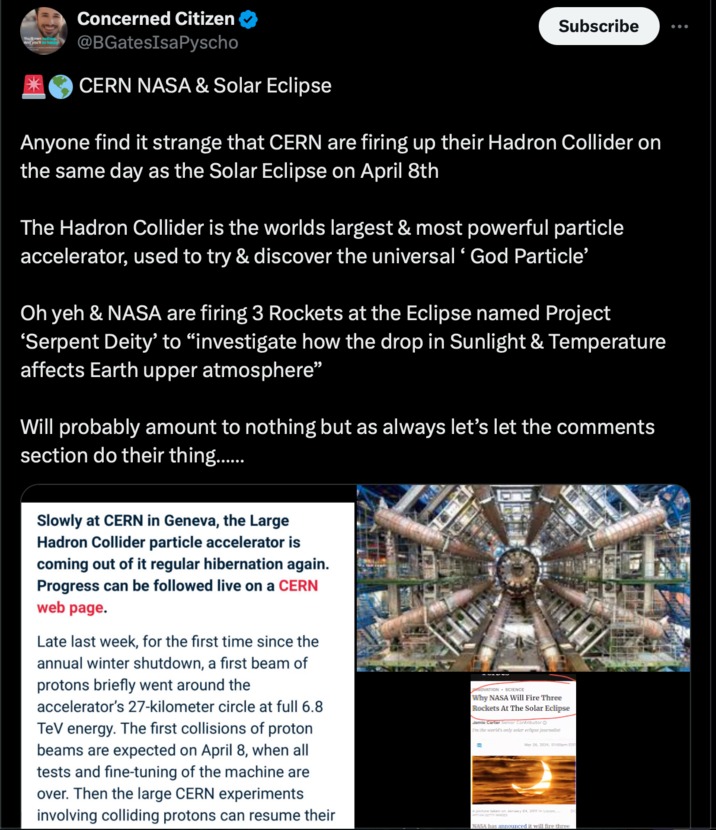 NASA and CERN eclipse conspiracty theory - meme