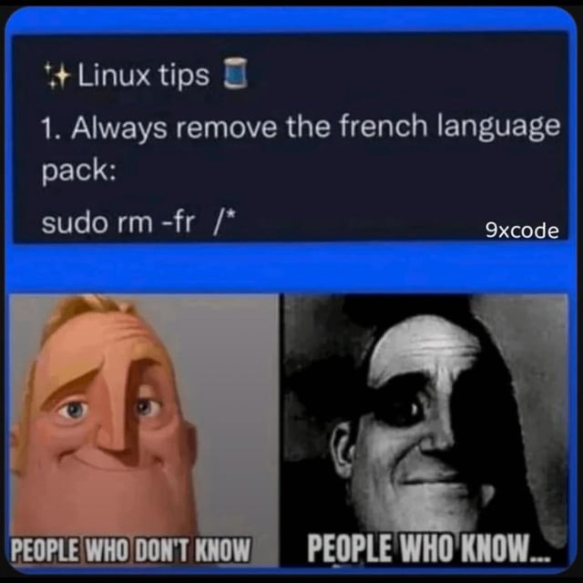 Linux tips - meme