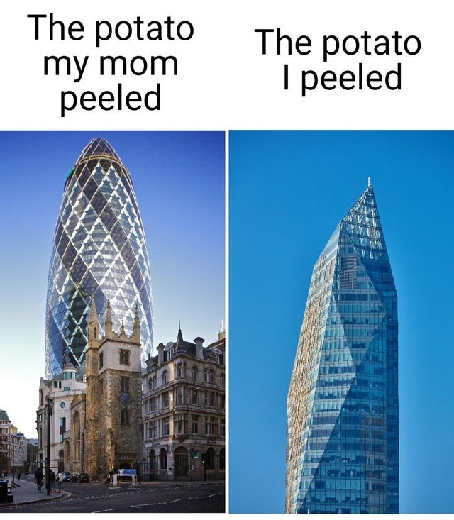 My potato peeling skills - meme
