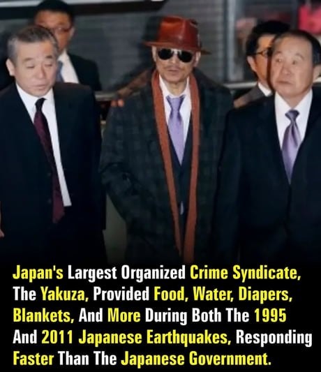 Yakuza doing charity better than governments - meme