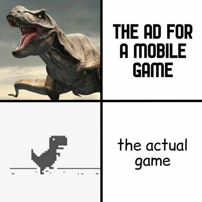 Mobile Games: Ad vs Reality - meme