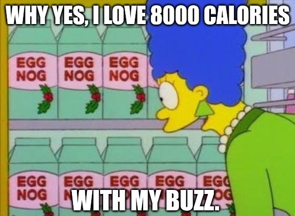 Eggnog takes guts - meme