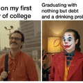 First day of college vs graduation