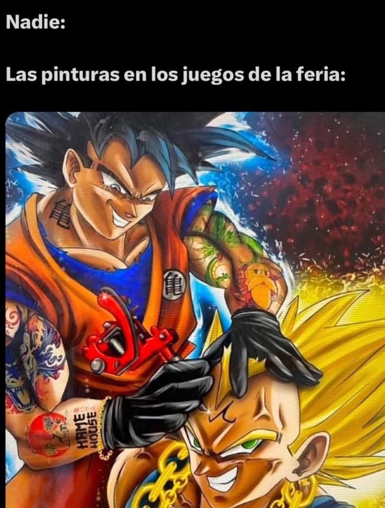 Las pinturas en los juegos de feria siempre salen cursed - meme
