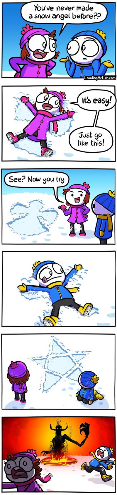 snow angles - meme