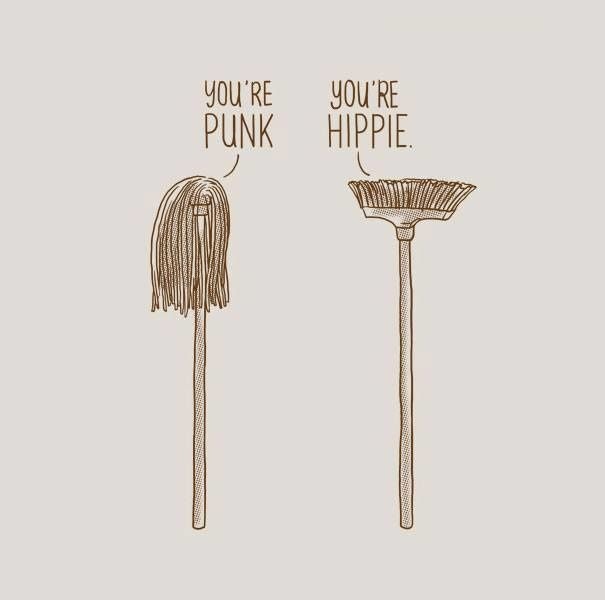 punk vs hippie - meme