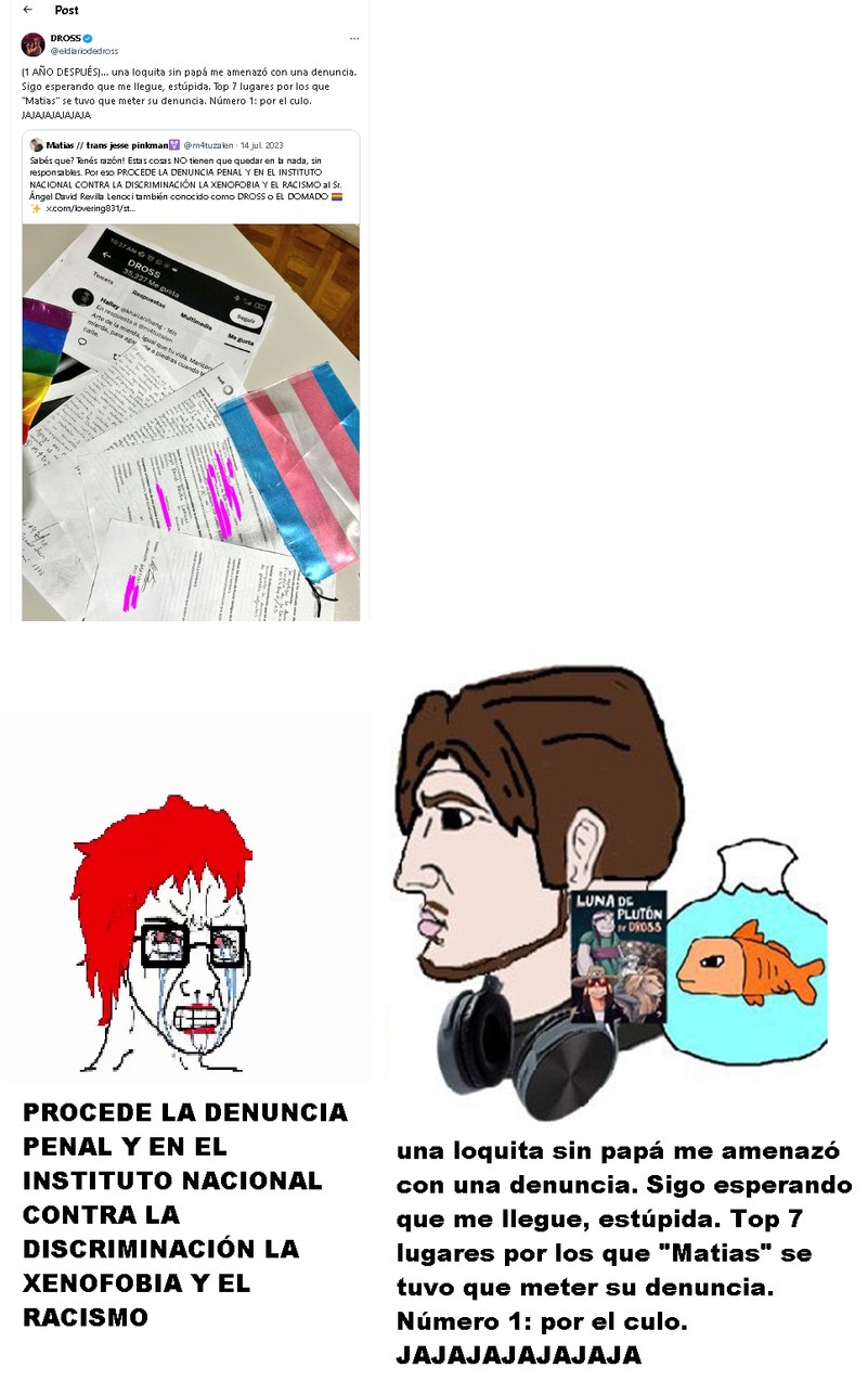dross chad como callo al transgenero pendejo - meme