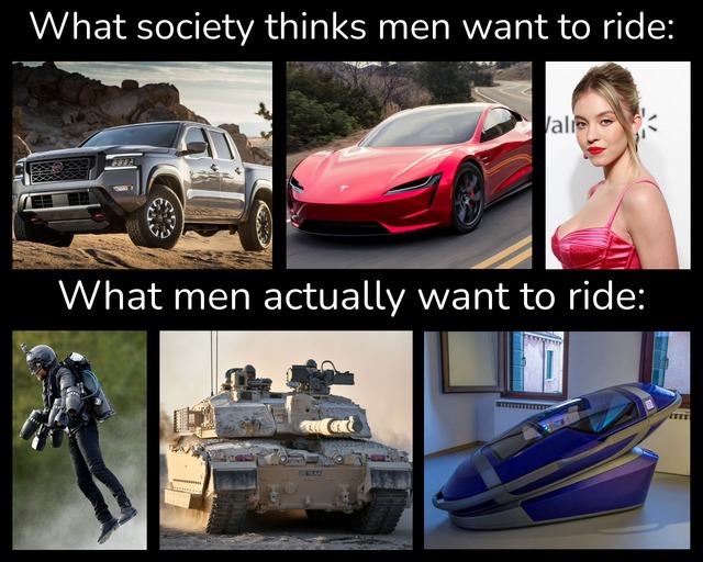 What men really want to ride - meme