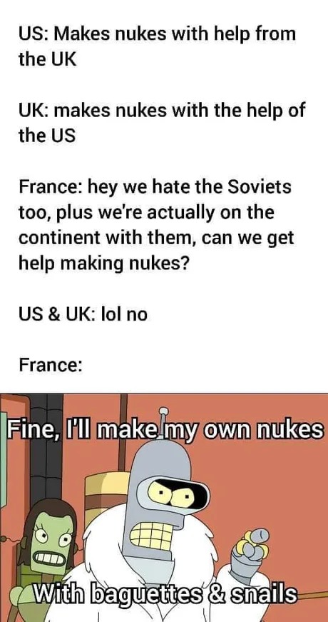 History of french nukes - meme
