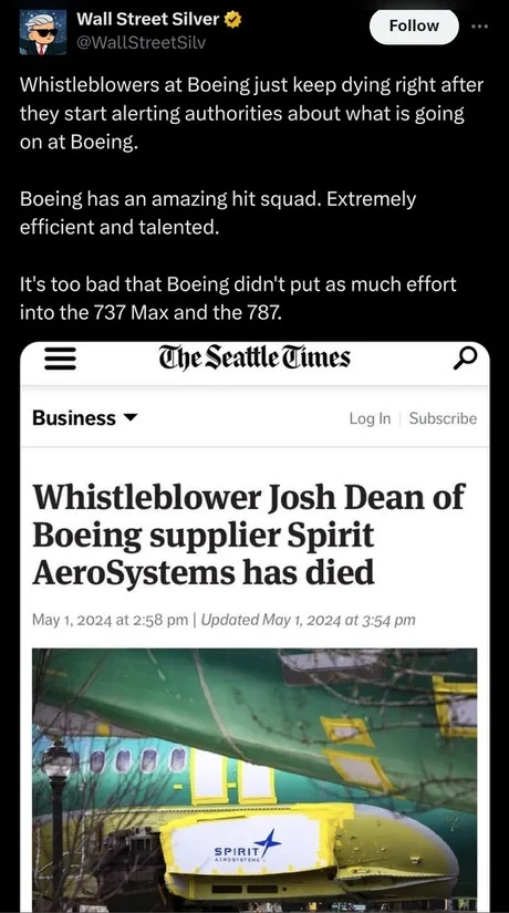 Whistleblowers at Boeing - meme