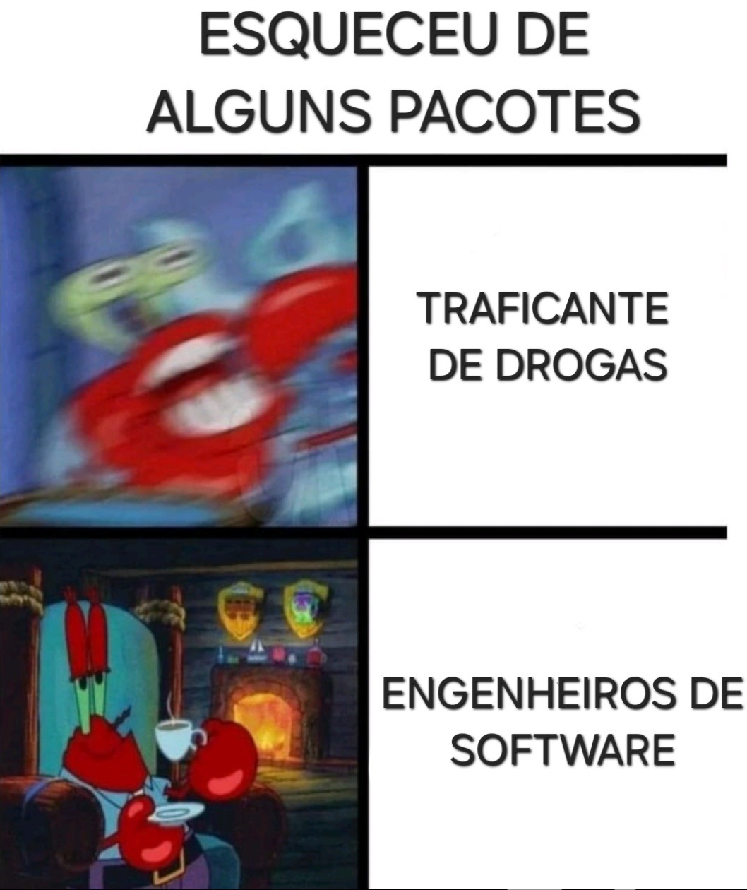 E como que fica o carteiro dos correios quando esquece um pacote? - meme