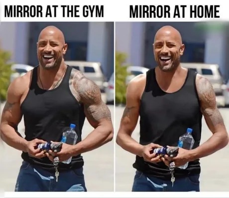 Mirror at the gym - meme