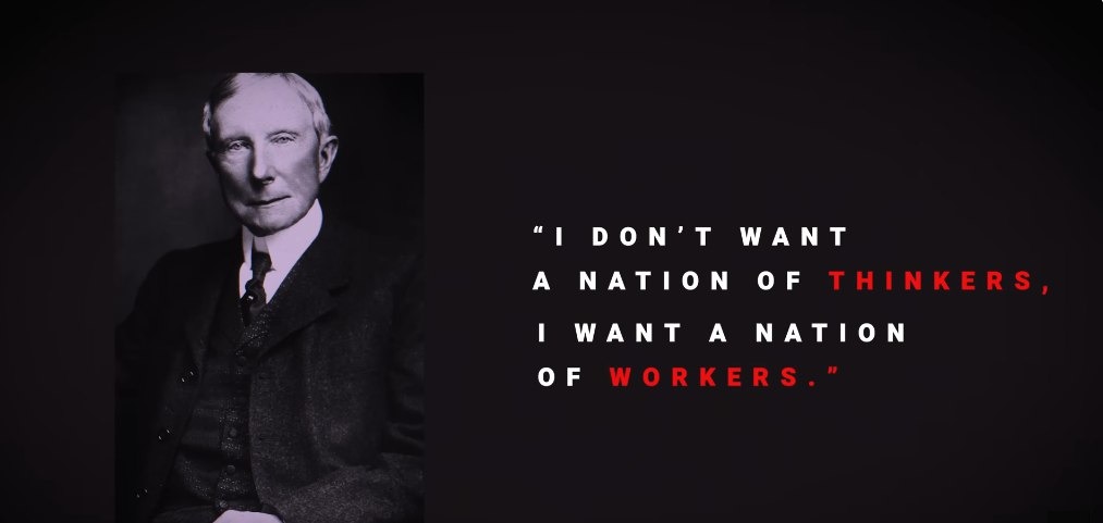 Don't want a nation of thinkers, just workers... I guess that's cool too - meme