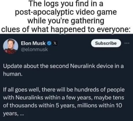 Neuralink spreading in the future - meme