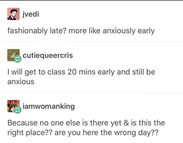 Anxiously early - meme