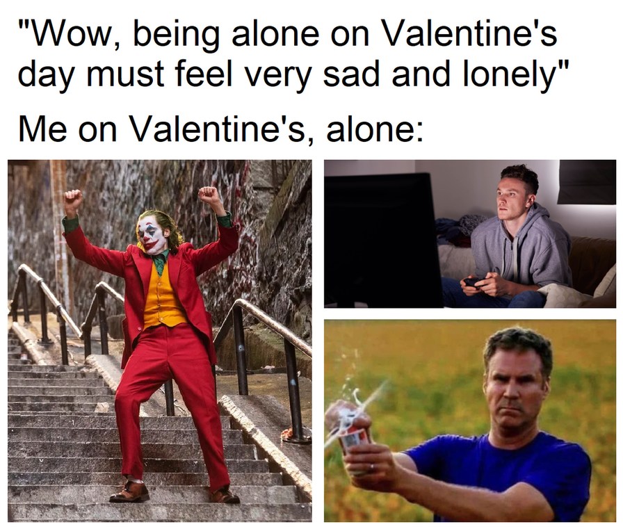 Valentine's alone is not that bad - meme