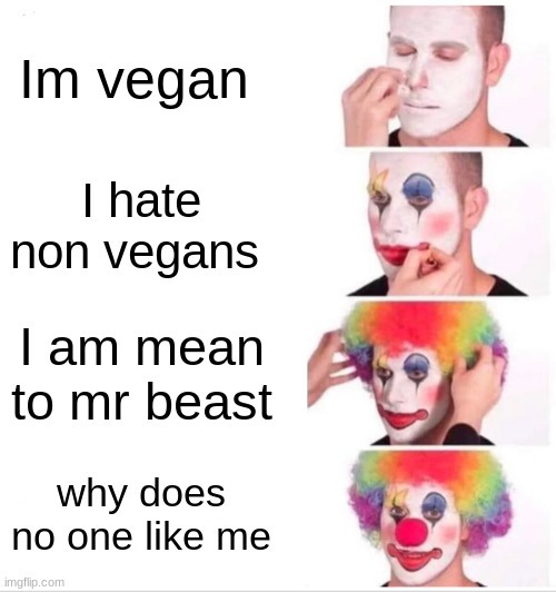 Clown vegan meme