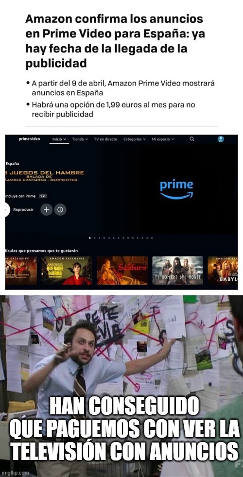 Ya llegan los anuncios a Amazon Prime en España - meme