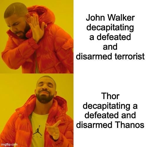 Thor vs John Walker: double standards unlocked - meme