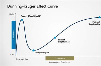 The dunning-krueger effect is a scientific phenomenon that describes your level of confidence versus your level of competence at a particular skill. - meme