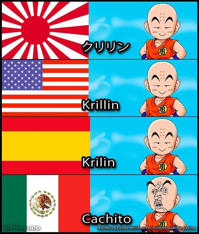 Krillin en diferentes idiomas - meme