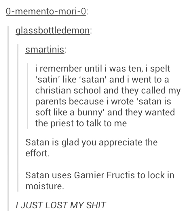 I have a crush on Satan - meme