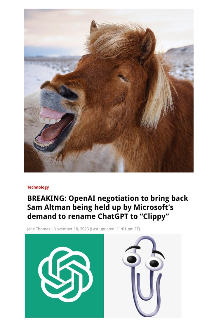 Microsoft wants to rename ChatGPT as Clippy - meme
