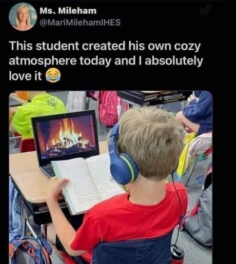 Creating right ambience for reading - meme