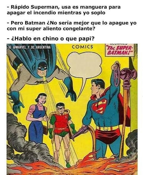 Meme de comic de superman y batman