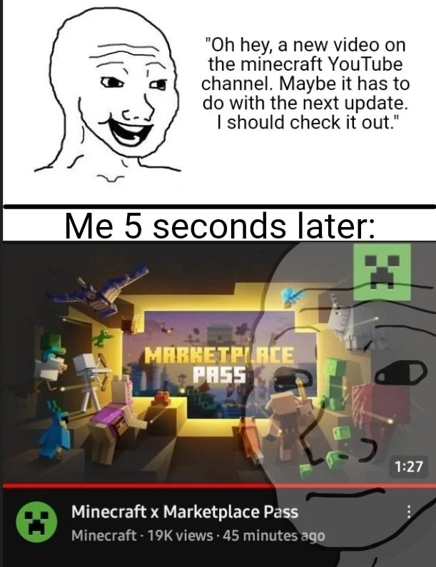 Minecraft x Marketplace pass - meme