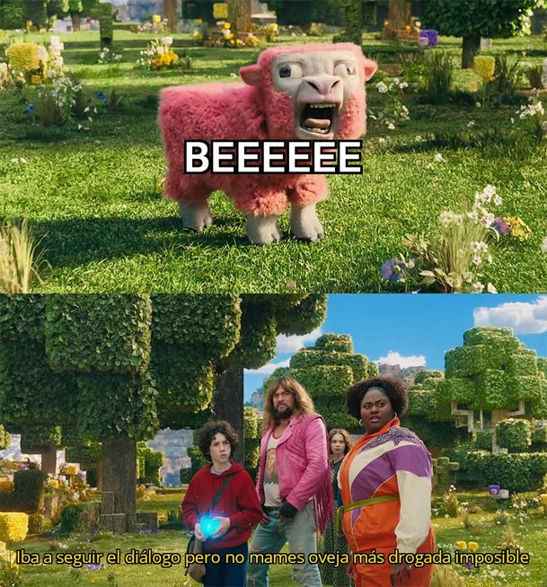 Lo que quería que fuera el diálogo de Una película de Minecraft: - meme