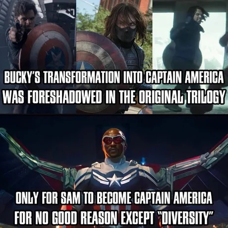 I would like to have seen Bucky as a dark captain america - meme