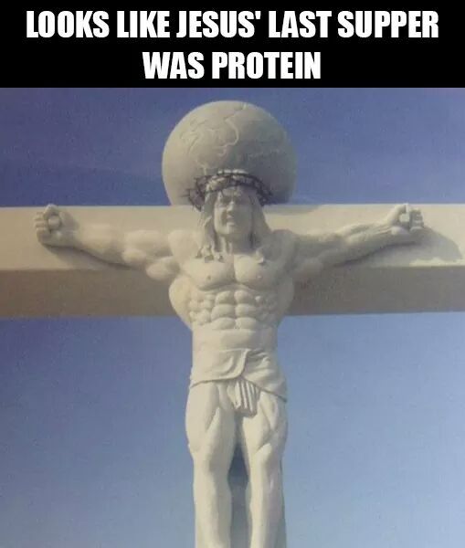 He lifted for our sins - meme