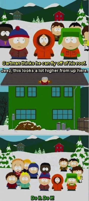 Cartman the wannabe urban climber - meme