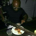 Soldier having lunch after battle (colorized)