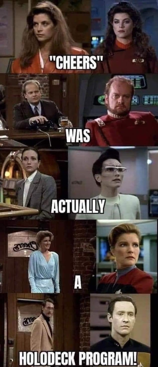 Boldly go Where everybody knows your name - meme