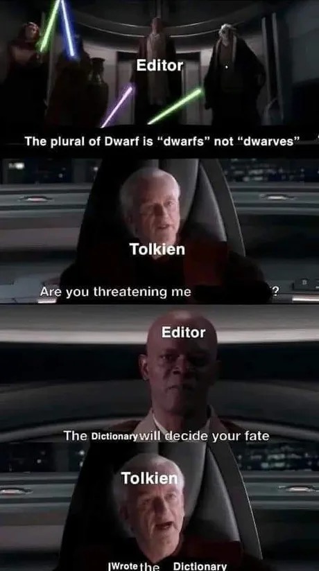 Tolkien is the boss - meme
