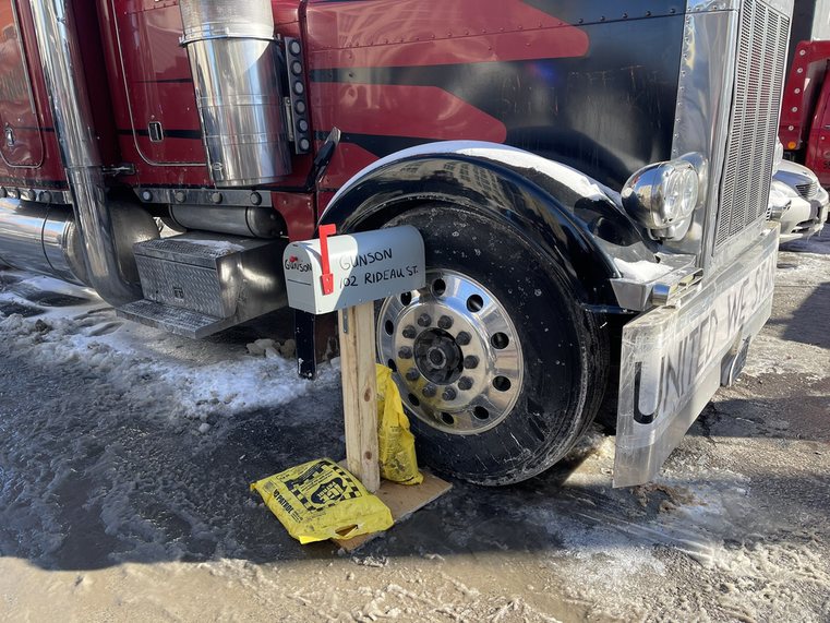 A trucker has set up a mailbox in front of his truck! - meme
